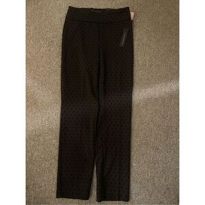 Meg&Margot Women's M Black Polka Dot Ankle Slim Leg Pants Casual